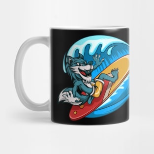 Surfing Wolf Mug